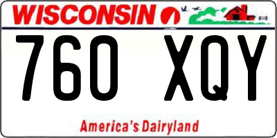 WI license plate 760XQY