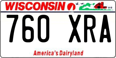 WI license plate 760XRA