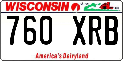 WI license plate 760XRB