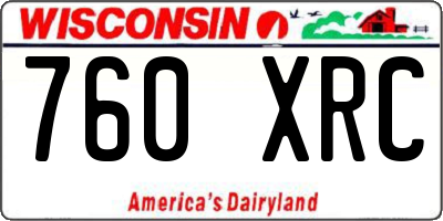 WI license plate 760XRC