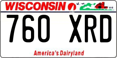 WI license plate 760XRD