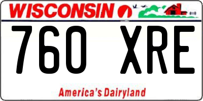 WI license plate 760XRE