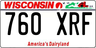 WI license plate 760XRF