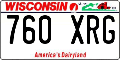 WI license plate 760XRG