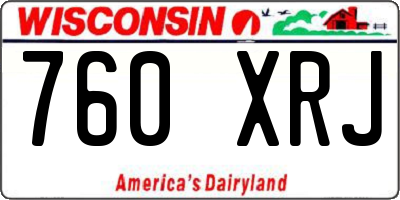 WI license plate 760XRJ