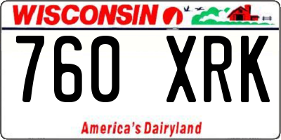 WI license plate 760XRK