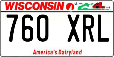WI license plate 760XRL
