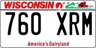 WI license plate 760XRM