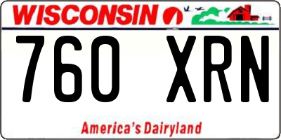WI license plate 760XRN