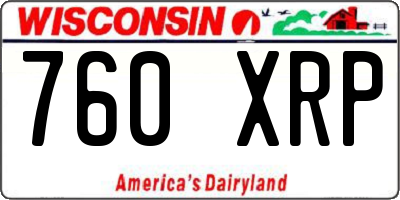 WI license plate 760XRP