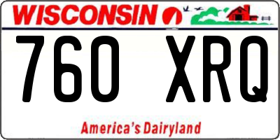 WI license plate 760XRQ