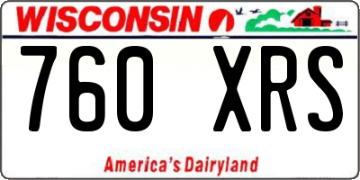 WI license plate 760XRS