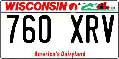 WI license plate 760XRV