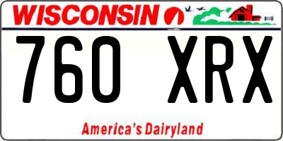 WI license plate 760XRX
