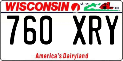 WI license plate 760XRY