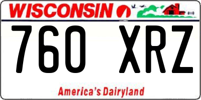 WI license plate 760XRZ