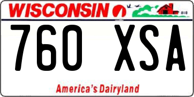 WI license plate 760XSA