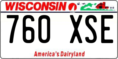 WI license plate 760XSE