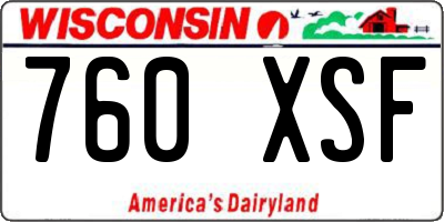 WI license plate 760XSF