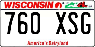 WI license plate 760XSG