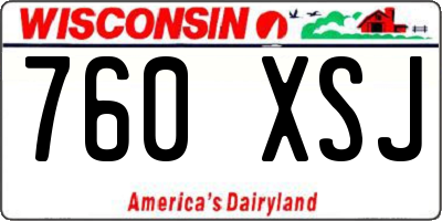 WI license plate 760XSJ