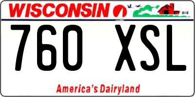 WI license plate 760XSL