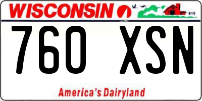 WI license plate 760XSN