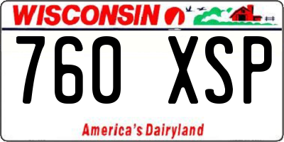 WI license plate 760XSP