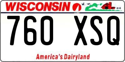 WI license plate 760XSQ