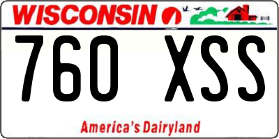WI license plate 760XSS