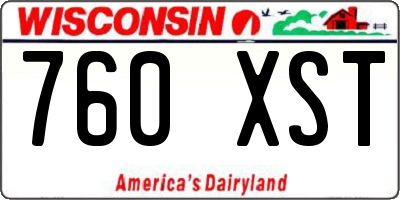 WI license plate 760XST