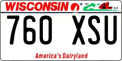 WI license plate 760XSU