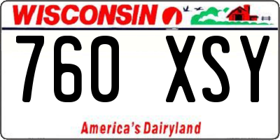 WI license plate 760XSY