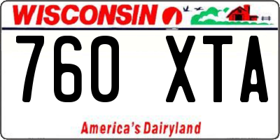 WI license plate 760XTA