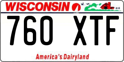WI license plate 760XTF