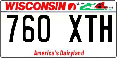 WI license plate 760XTH