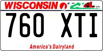 WI license plate 760XTI
