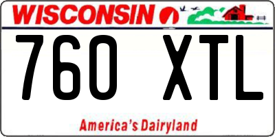 WI license plate 760XTL