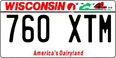 WI license plate 760XTM
