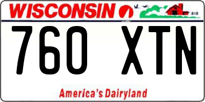 WI license plate 760XTN