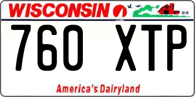WI license plate 760XTP
