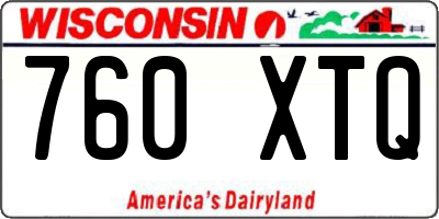 WI license plate 760XTQ