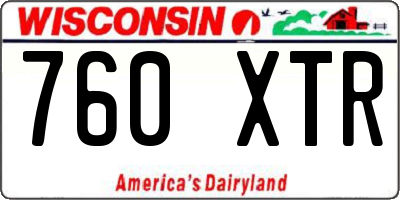WI license plate 760XTR