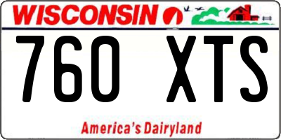 WI license plate 760XTS