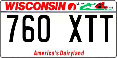 WI license plate 760XTT