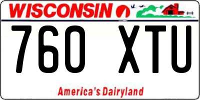 WI license plate 760XTU