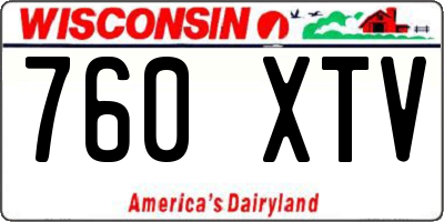 WI license plate 760XTV
