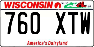 WI license plate 760XTW