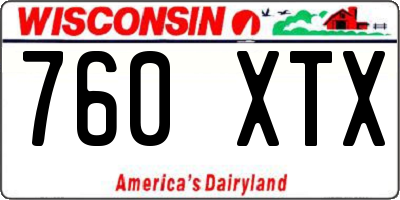 WI license plate 760XTX