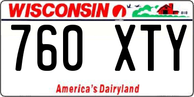 WI license plate 760XTY